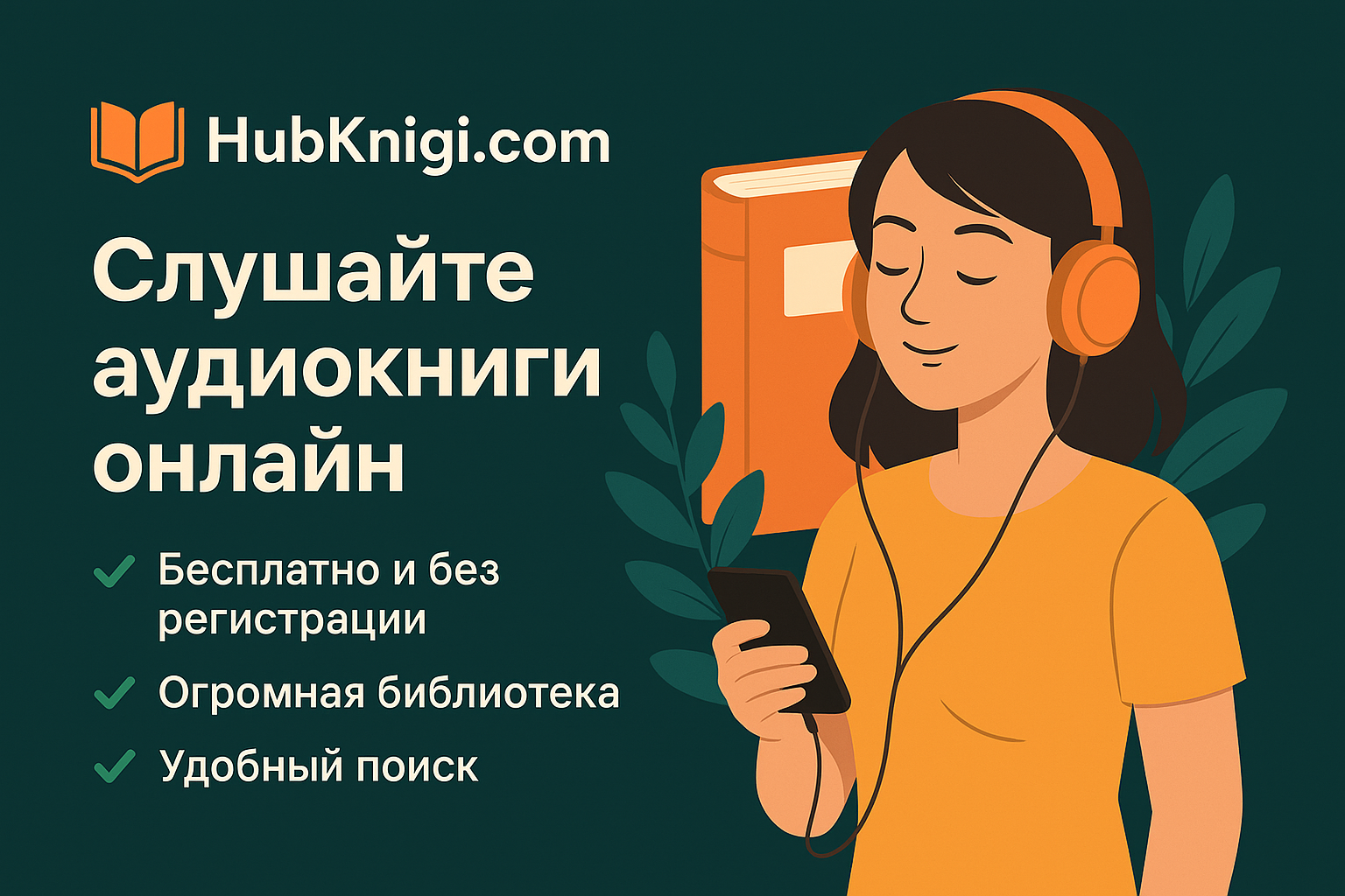 Слушать аудиокниги онлайн бесплатно - HubKnigi.com, удобный сервис без регистрации